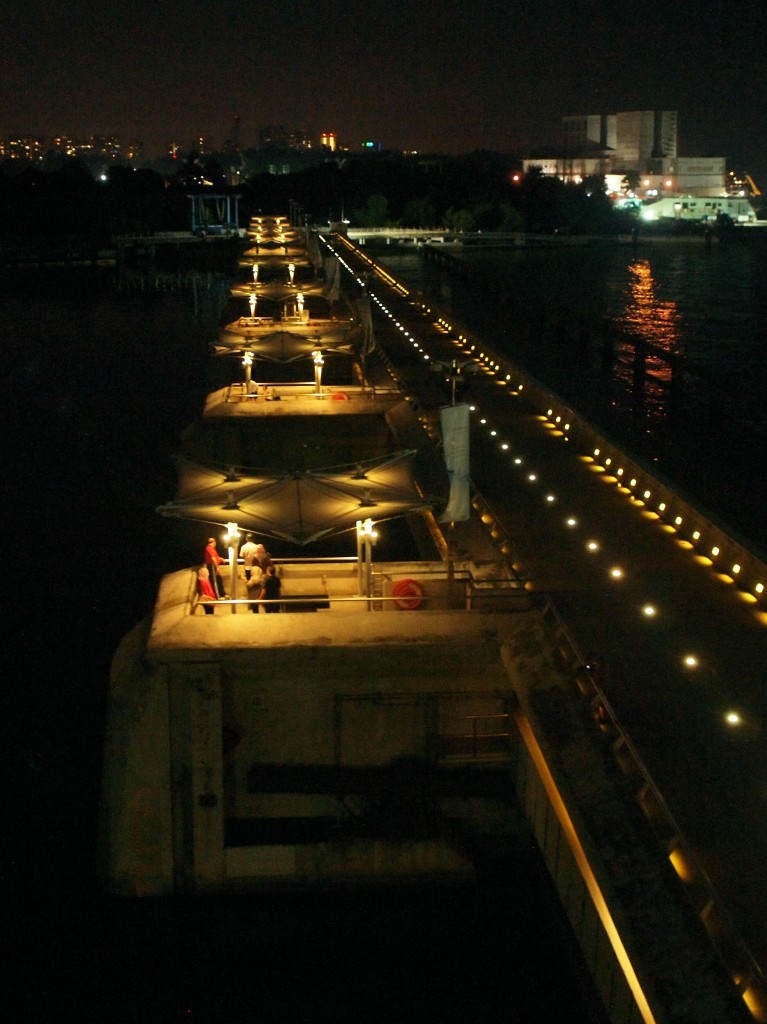 The Marina Barrage at night